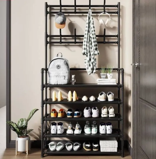 5 Layer Cloth Hanging & Shoe Cabinet Rack